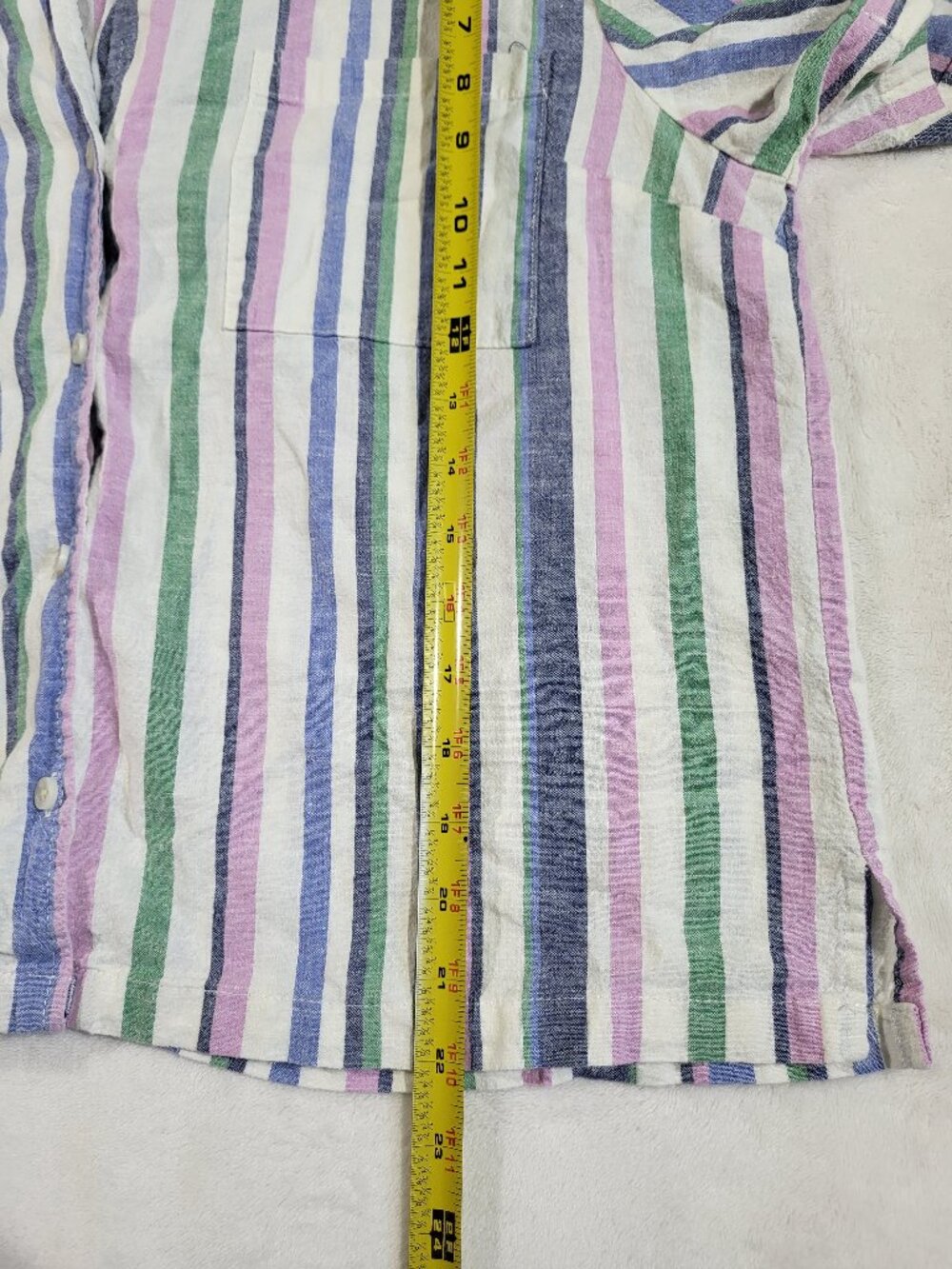 Marine Layer - Lucy SS Resort Shirt - Cool Stripes - Large - Picture 9 of 9